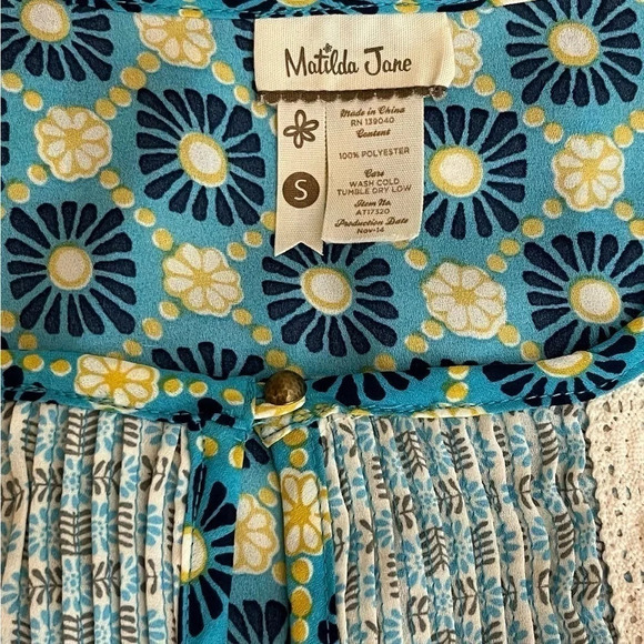Matilda Jane | Kaleidoscope Peasant Top Hello Lovely Peasant Floral EUC - Picture 7 of 7